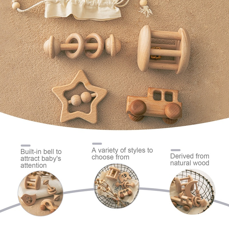 Wooden Montessori Baby Baby Toy Set