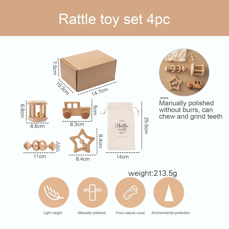 Wooden Montessori Baby Baby Toy Set