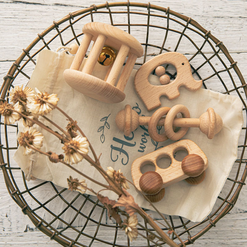 Wooden Montessori Baby Baby Toy Set